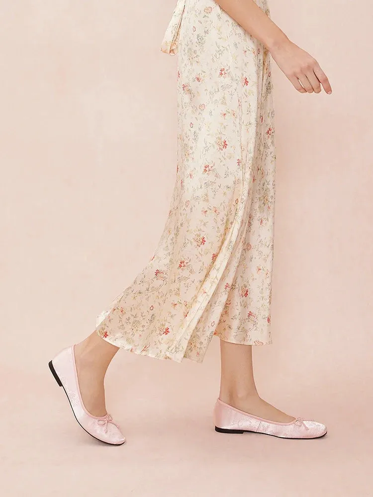 Beatrice Bow Embossed Flats