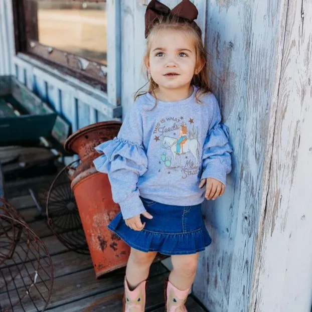 Cowgirl Soul Ruffle Sweatshirt Toddler (2T-5T)